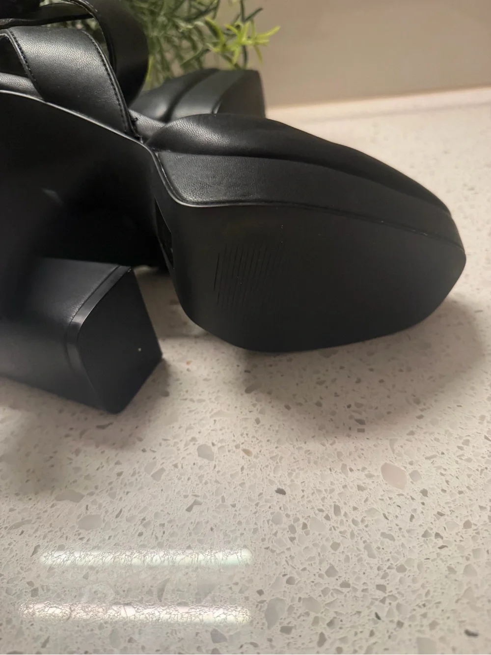 DKNY Black Platform Ankle-Strap Pumps